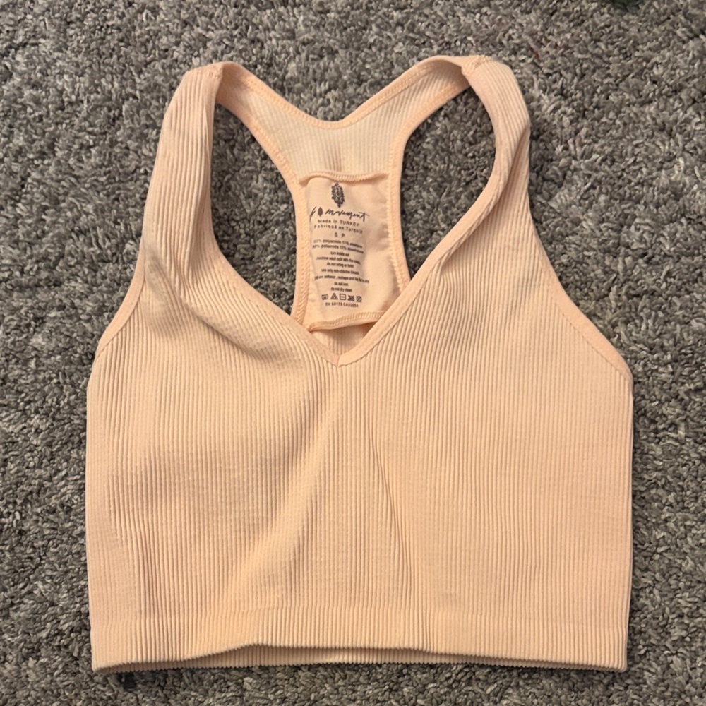 FP Movement by Free People Peach Ribbed Tank Top